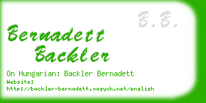 bernadett backler business card